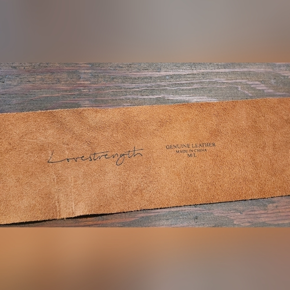 LOVESTRENGTH Austen Tan Suede Waist Belt In Genuine Leather. Size M/L - Picture 6 of 14